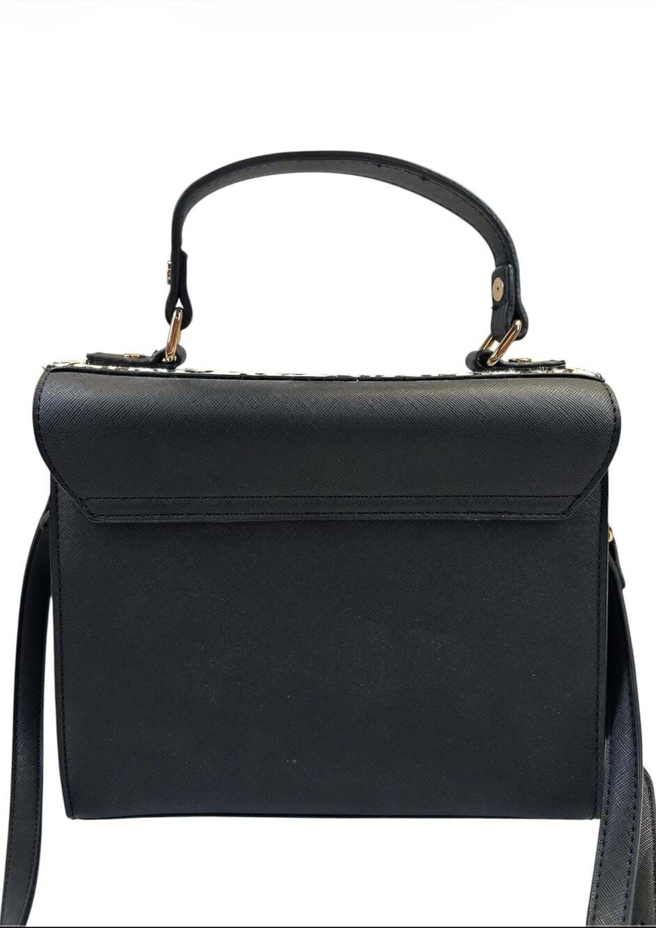 Dune London Black and White Animal Print Satchel with Matching Pouch - Picture 4 of 9